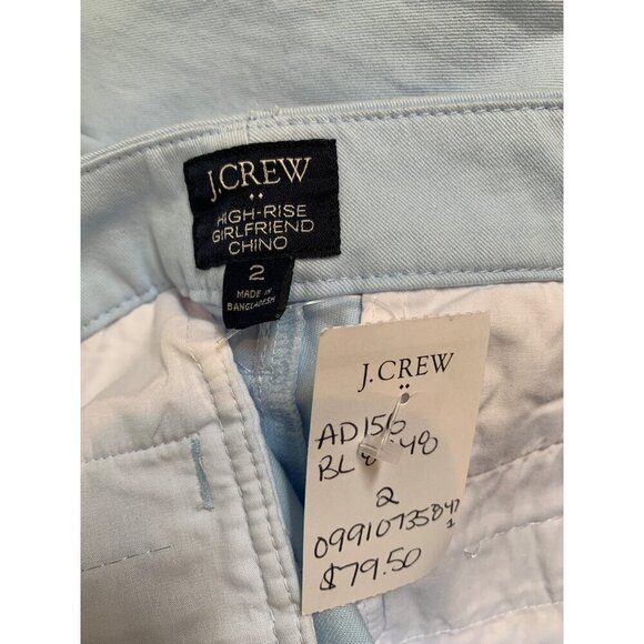 J.Crew Womens High-Rise Girlfriend Chino Pants 2 Light Blue - Picture 4 of 4